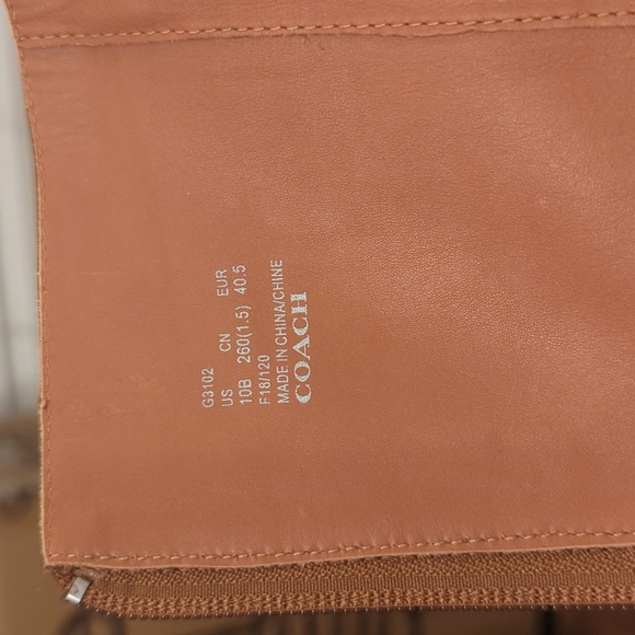 SOLD NWOT Coach Tall Brown Zip Up Leather Riding Boots - Picture 12 of 14